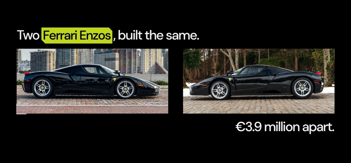 The €3.9 million difference between two nearly identical Ferrari Enzos